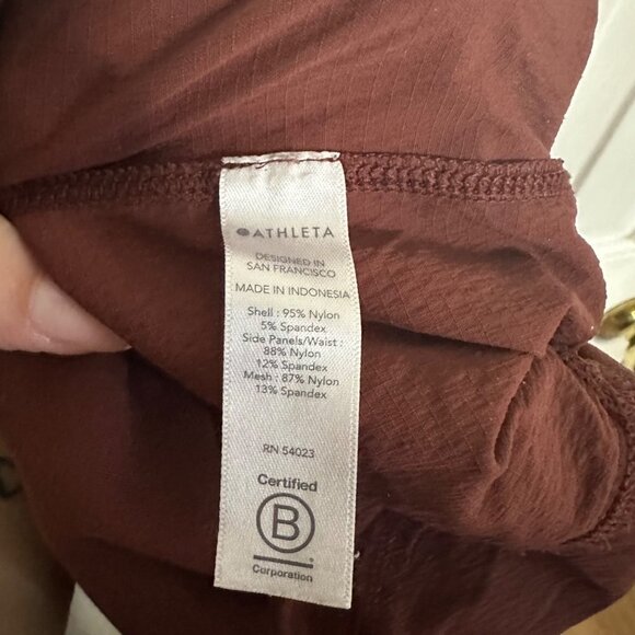 Athleta Trekkie Hybrid Crop Tight Trail Pants Cognac Brown Women's Size 6 - Picture 6 of 8